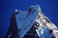 106 Machapuchare Close Up From Modi Khola Valley Here is a close up of Machapuchare at the head of the Modi Khola valley in the morning light.